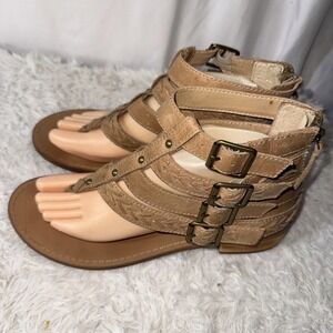 Revolve Latigo 'Rami' Sandal 9 M Birch Leather Boho Hippie